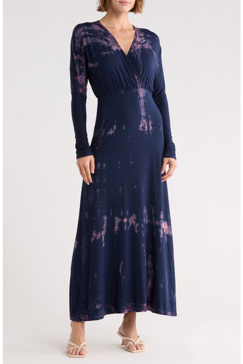 Long Sleeve Maxi Dress, Main, color, DARK MAUVE