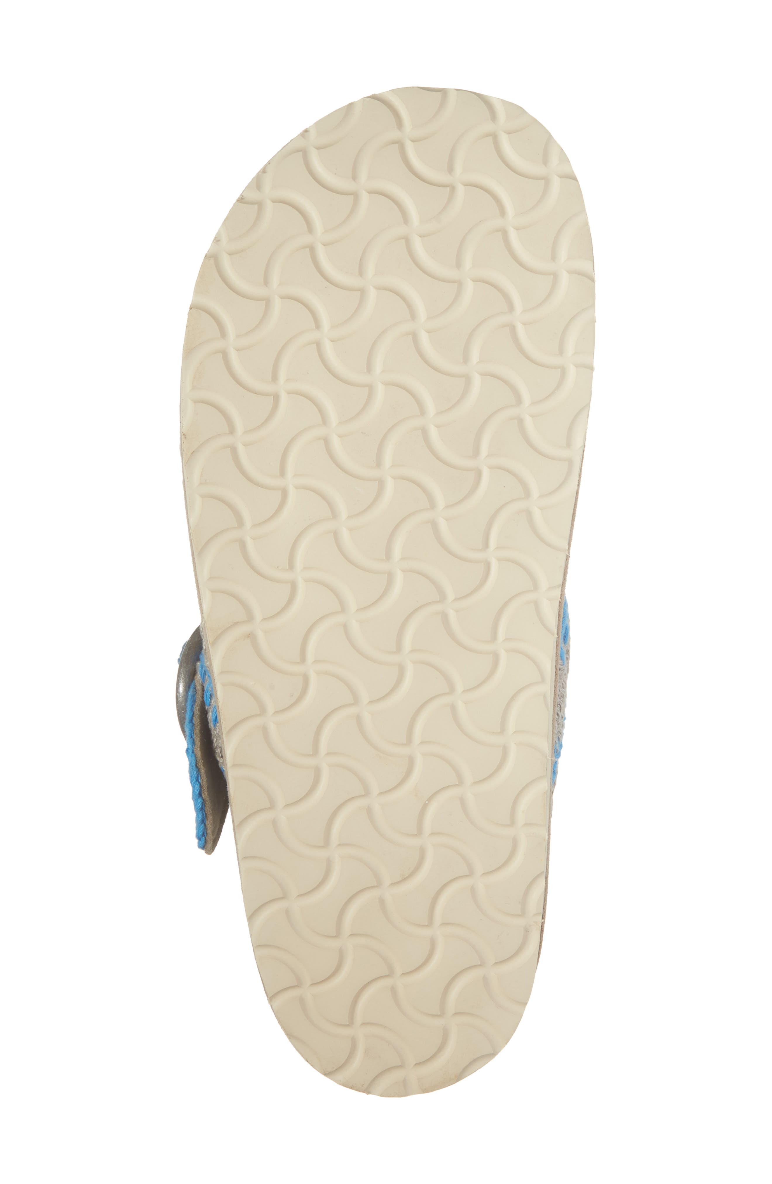 Laidback London Drift Crochet Slide Sandal, Alternate, color, Light Grey / Neon Blue