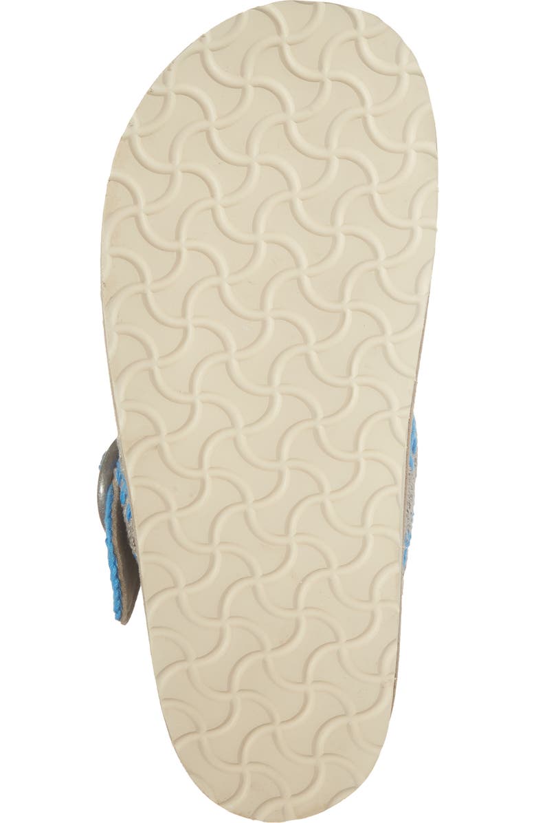 Laidback London Drift Crochet Slide Sandal, Alternate, color, Light Grey / Neon Blue