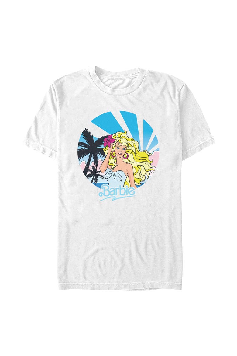 Men's Retro Tropical Portrait T-Shirt, Main, color, White