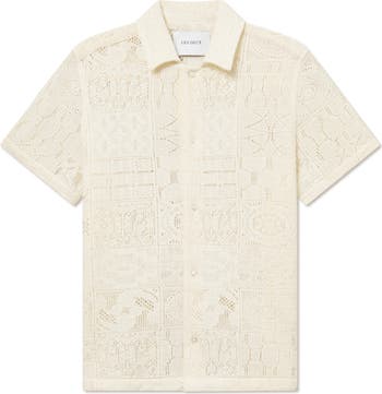 Hector Lace Short Sleeve Button-Up Shirt