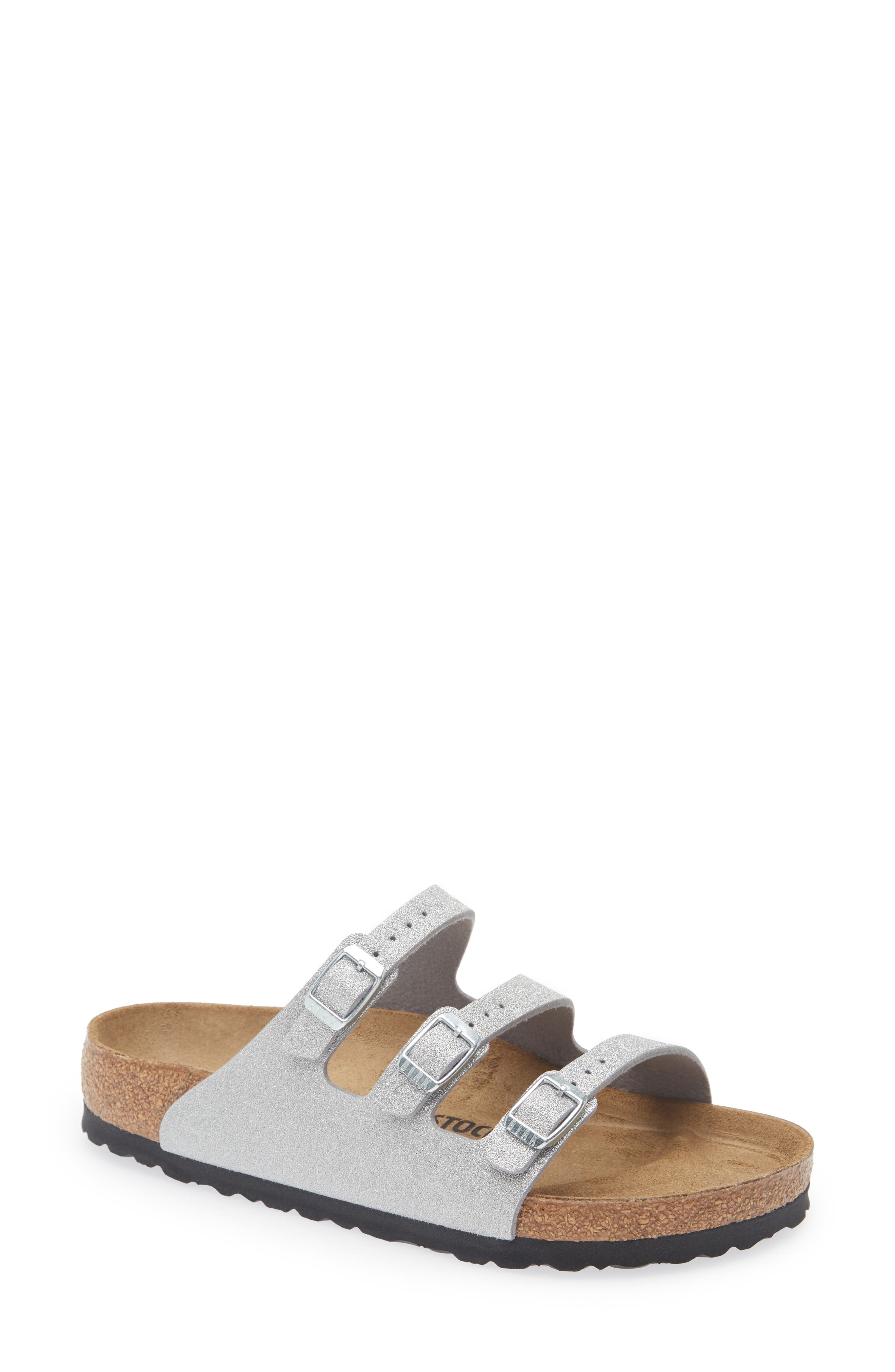 Birkenstock Florida Sandal, Main, color, Glitter Silver Tx