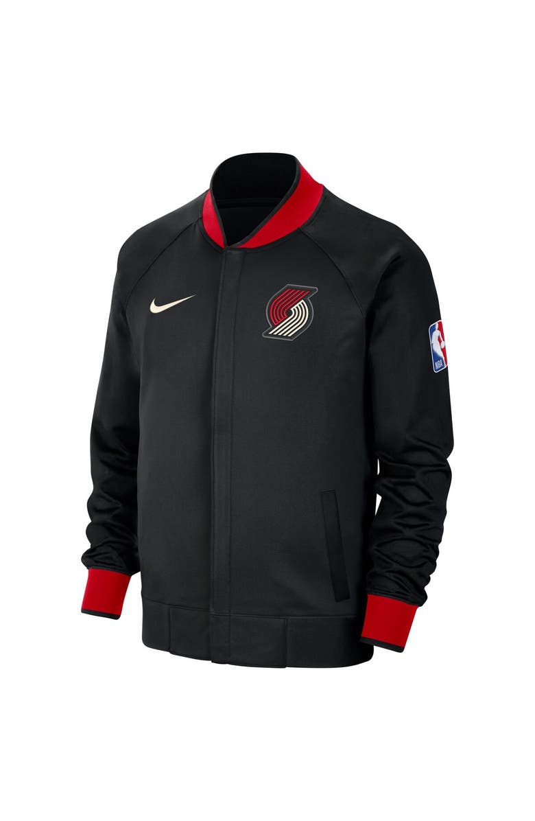 Nike Men's Nike Black Portland Trail Blazers 2023/24 City Edition Authentic Showtime Performance Raglan Full-Zip Jacket, Alternate, color, 