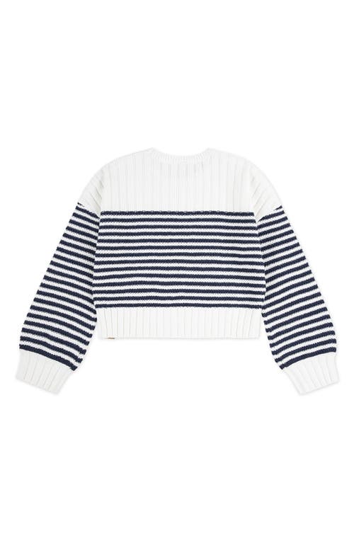 Abercrombie Kids Kids' Stripe Balloon Sleeve Sweater In Blue
