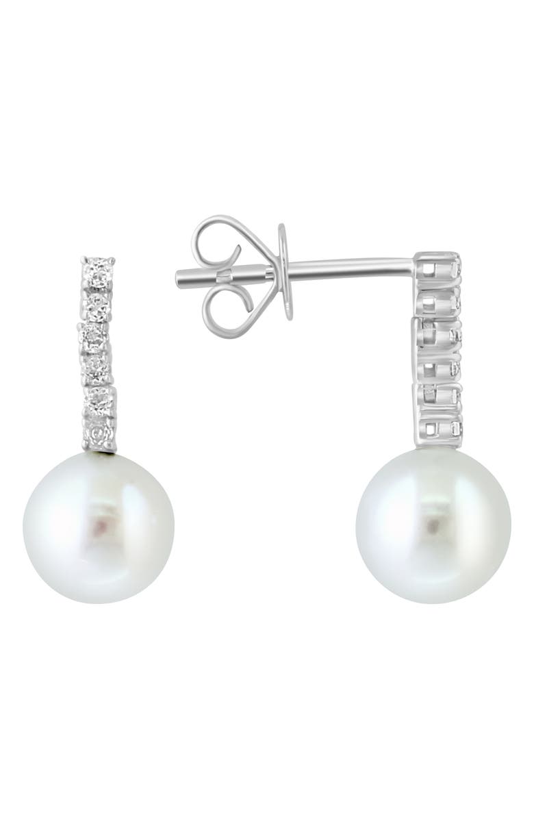 EFFY White Topaz & Freshwater Pearl Drop Earrings, Main, color, 