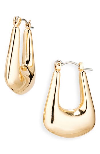 Cara Square Hoop Earrings In Gold