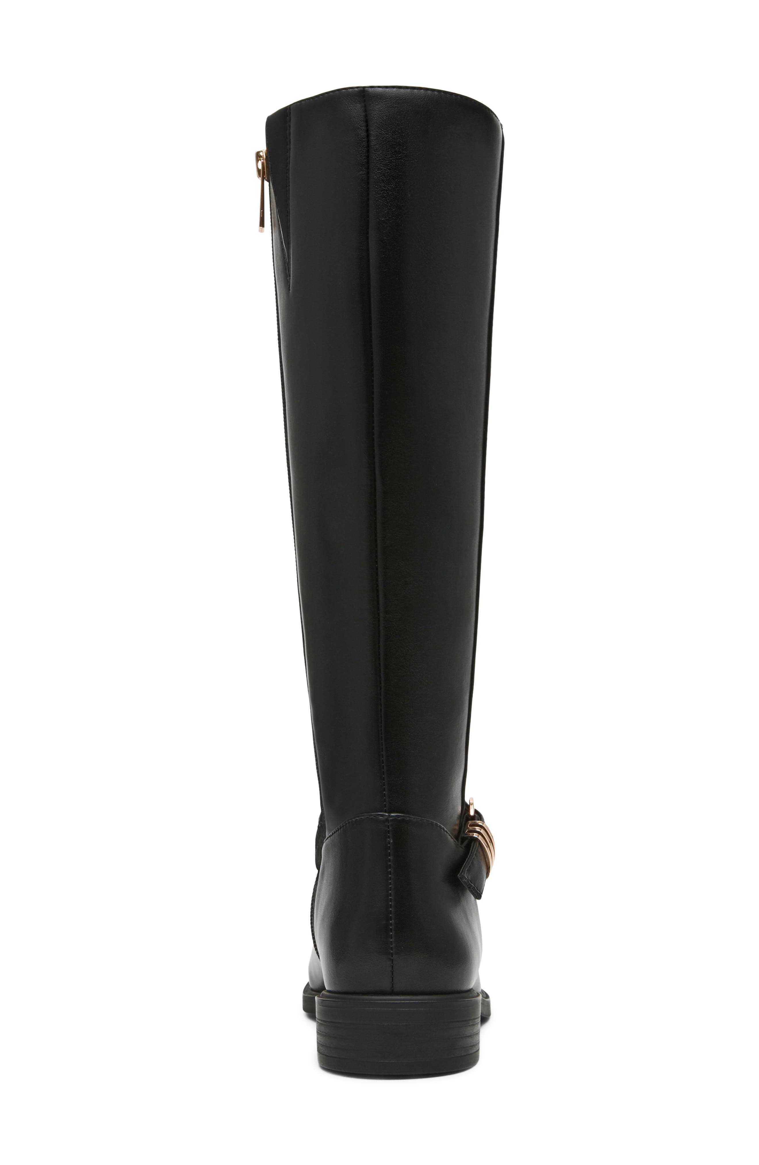 Aksolana Faux Leather Knee High Boot, Alternate, color, BLACK SMOOTH