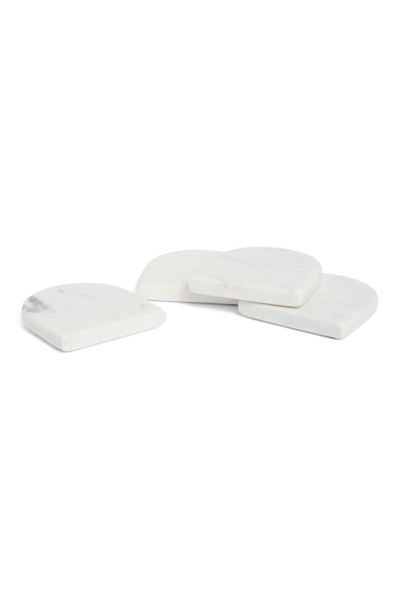 Arched Marble Coasters, Main, color, WHITE MULTI