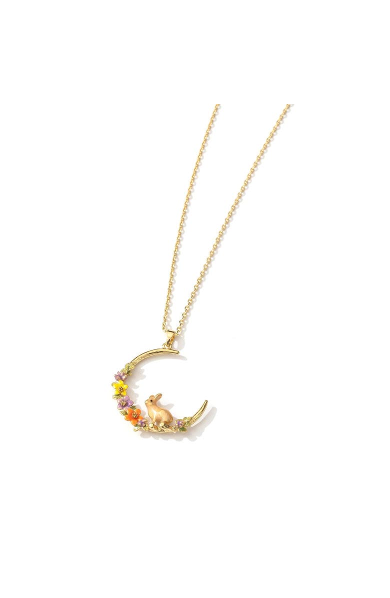 Bill Skinner Studio Flower Rabbit Hoop Necklace, Alternate, color, Flower Rabbit