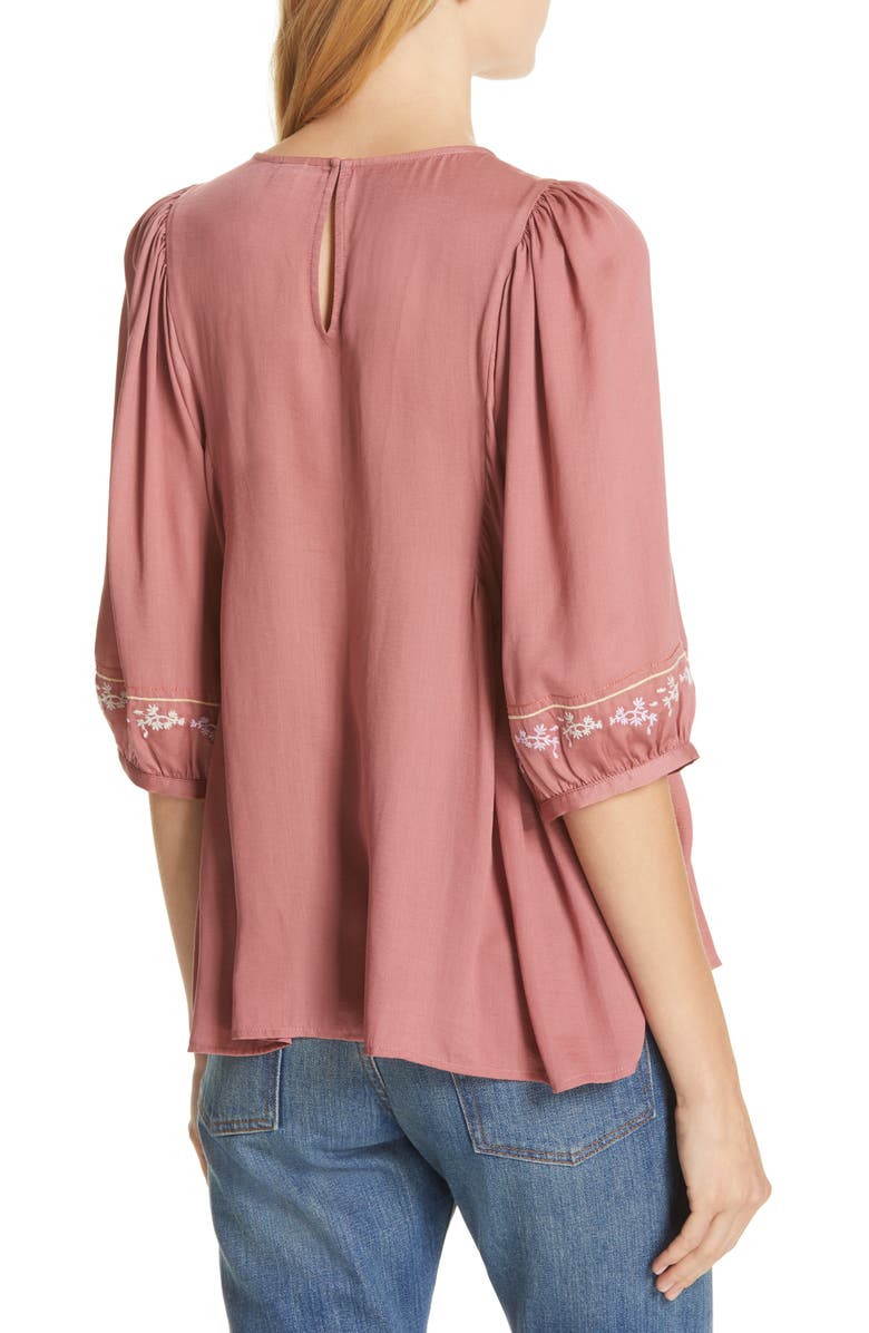 Dolan Rose Embroidered Top, Alternate, color,