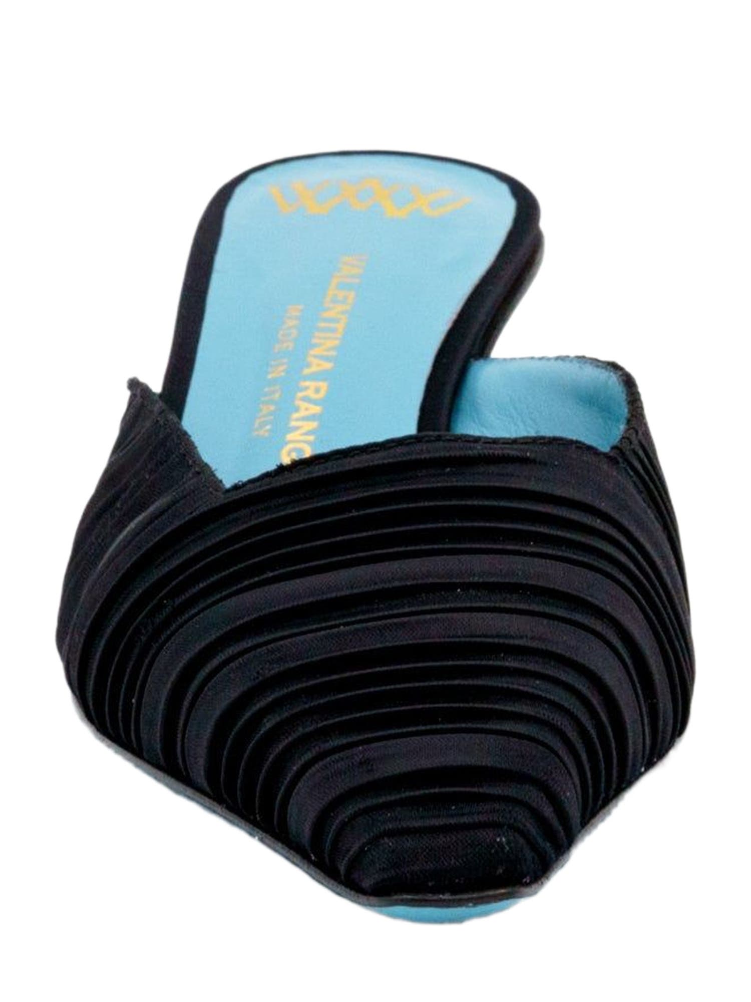 Valentina Rangoni Virgilo Low Heel Mule, Alternate, color, Black Plisse