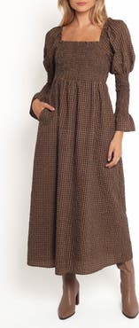 Petal & Pup Cyrena Long Sleeve Fit & Flare Maxi Dress
