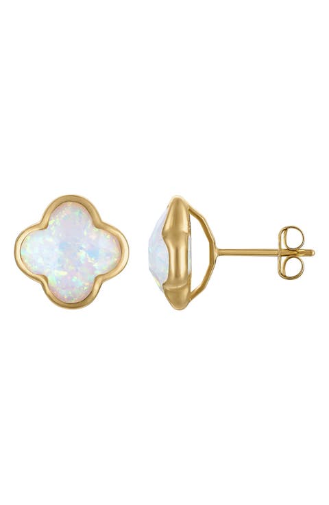 10K Gold Quatrefoil Stud Earrings
