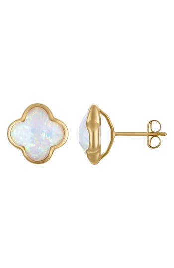 Fzn 10k Gold Quatrefoil Stud Earrings