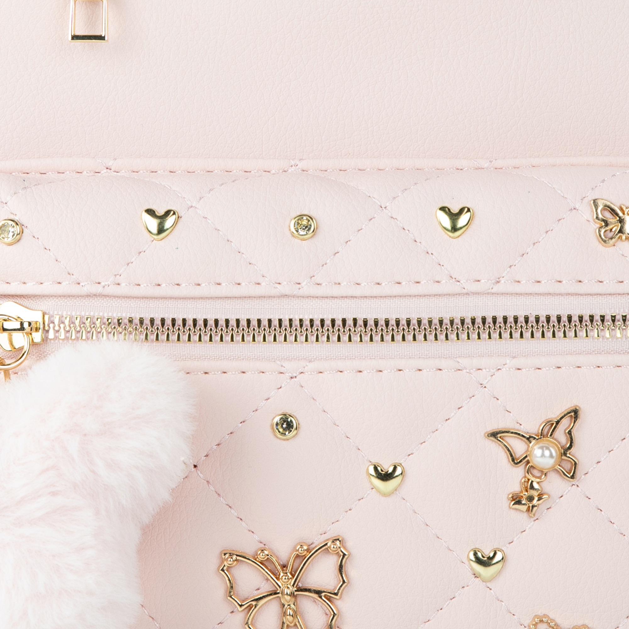 Blush Butterfly Quilted Mini Backpack Set, Alternate, color, Dustry Blush
