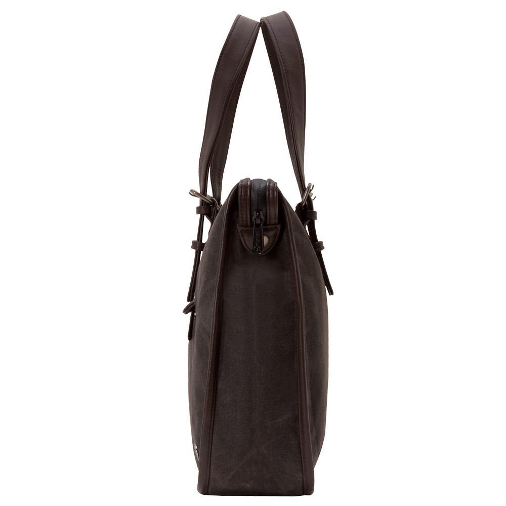 Waxed Canvas Work Tote, Alternate, color, Dark Brown
