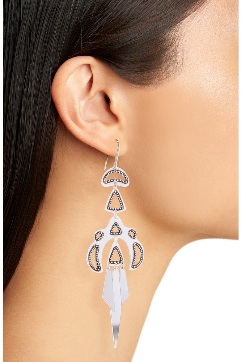 Mijina Beaded Drop Earrings, Alternate, color, SILVER