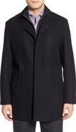 Cole Haan Wool Blend Topcoat with Inset Knit Bib