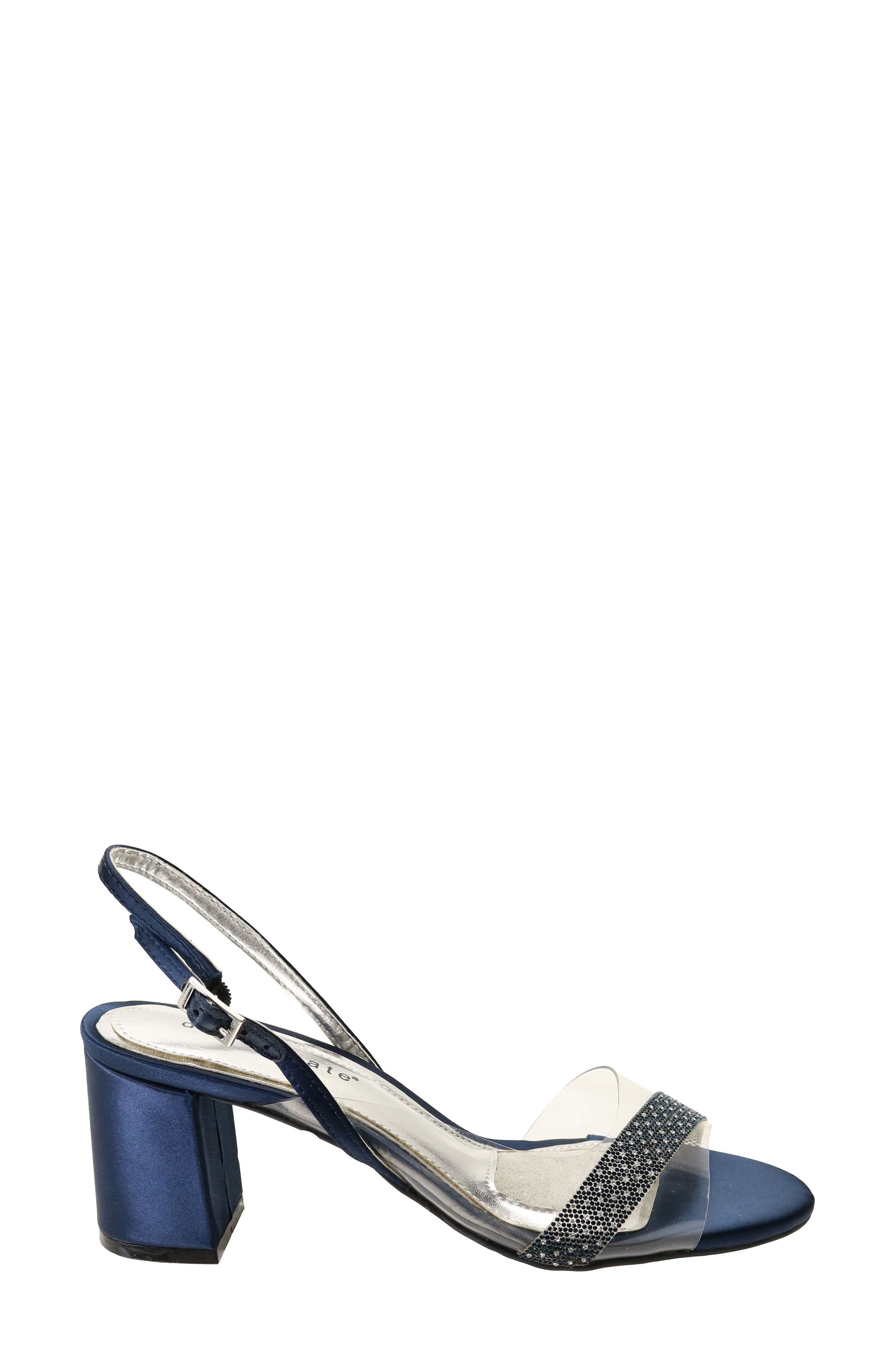 Night d'Orsay Sandal, Alternate, color, NAVY SATIN