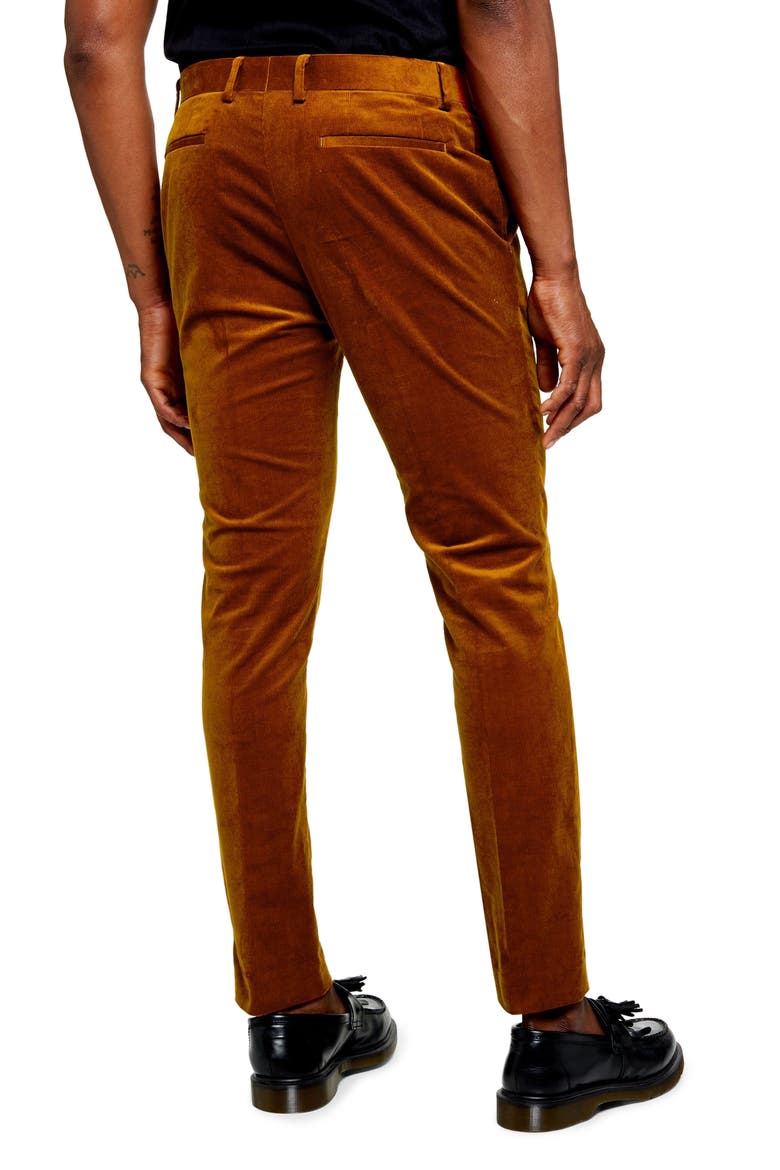 A-List Skinny Fit Velveteen Trousers, Alternate, color, BROWN