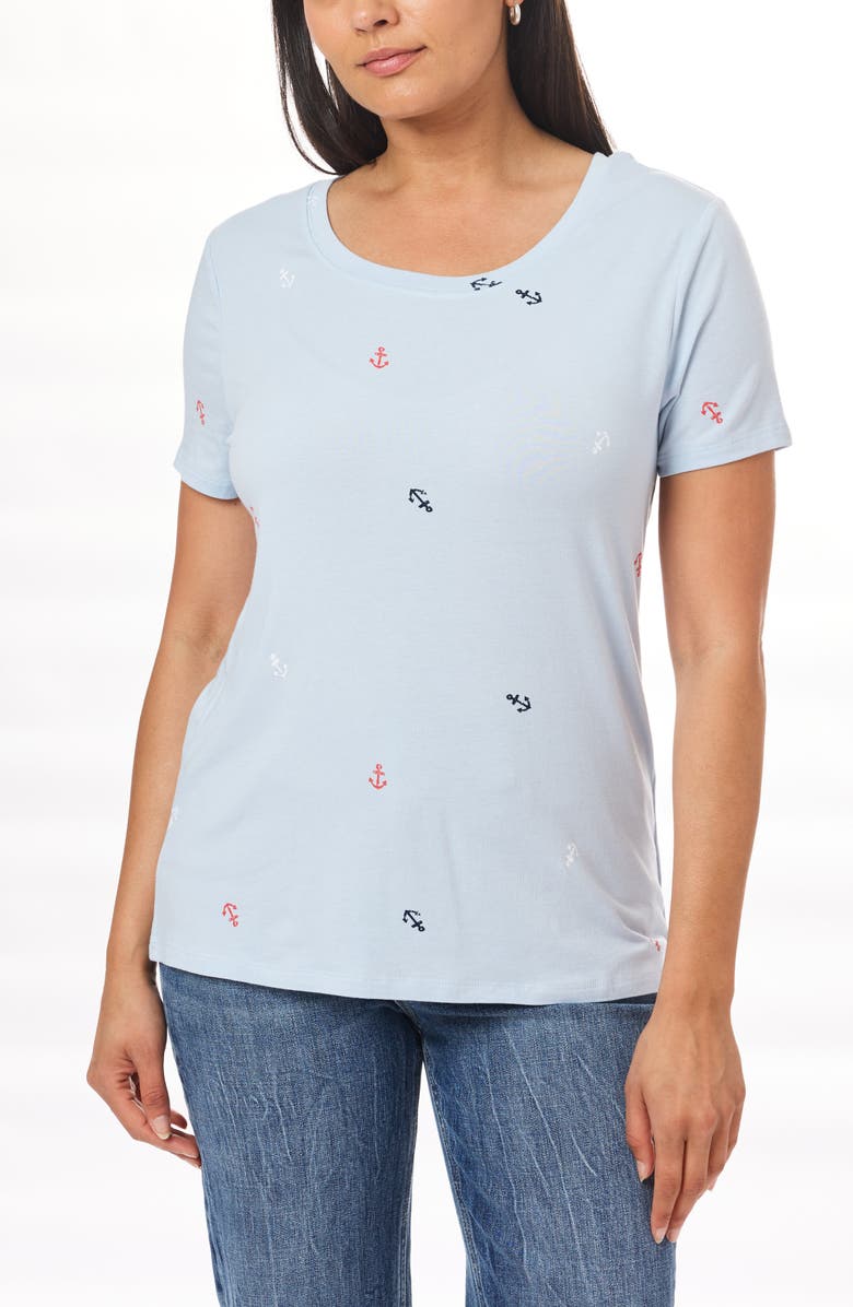 C & C California Karlie Scoop Neck T-Shirt, Alternate, color, Skyway Anchors