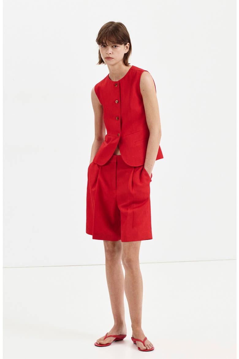 Straight Fit Bermuda Shorts, Alternate, color, RED