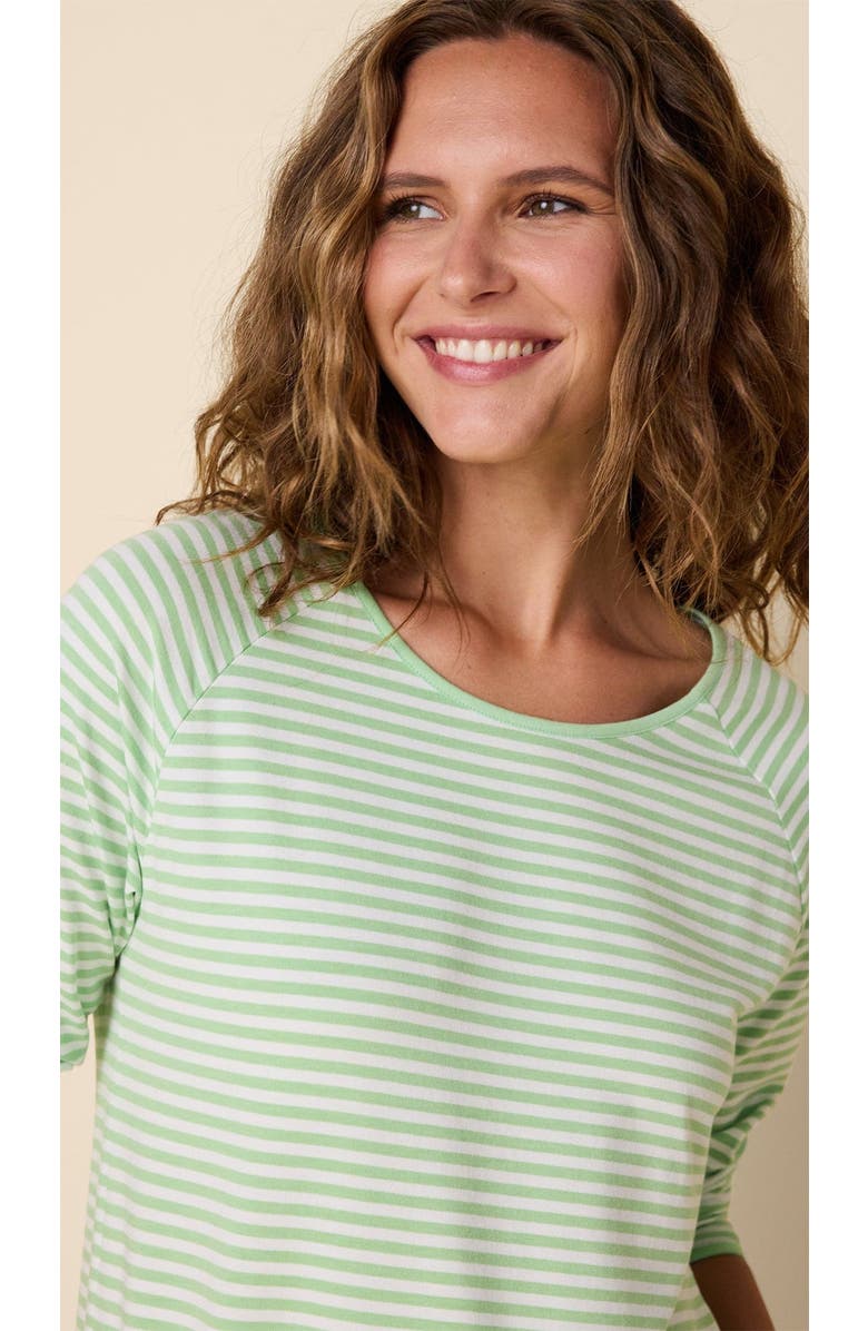 The Cat's Pajamas Pima Knit Simple Set Stripes Dots, Alternate, color, Pistachio