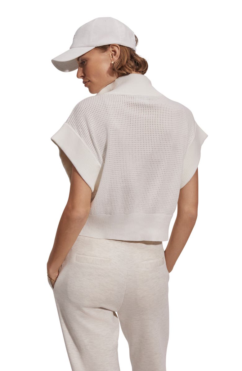 Varley Fulton Half-Zip Crop Pullover, Alternate, color, Snow White
