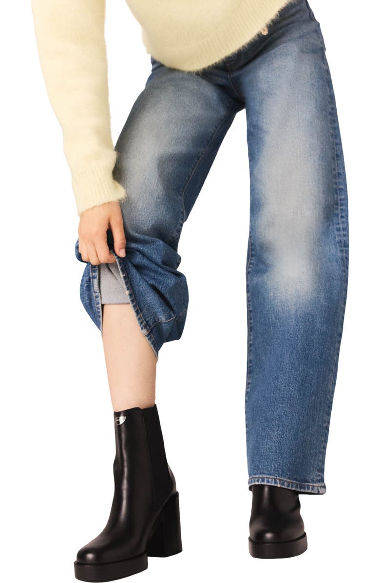 maje Heeled leather Chelsea boots, Alternate, color, Black