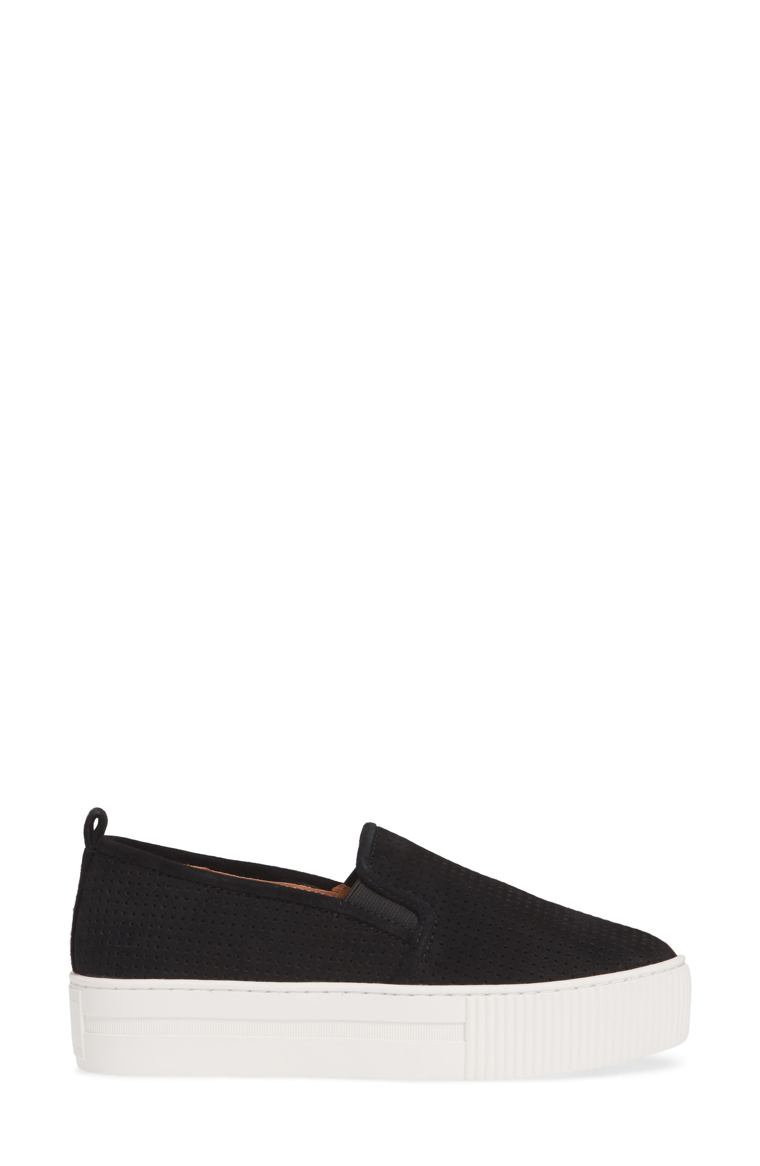 Baylee Platform Slip-On Sneaker, Alternate, color, BLACK PERF SUEDE