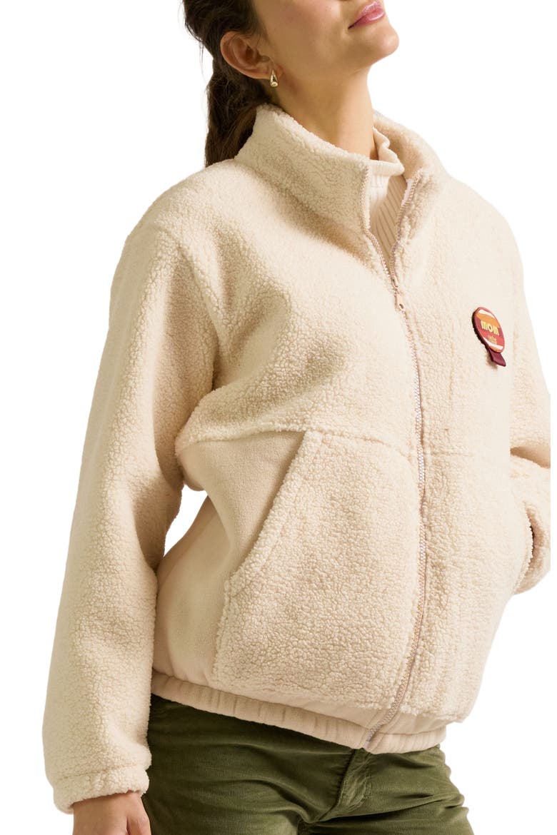 Sasha Maternity & Babywearing Fleece Jacket, Alternate, color, Beige
