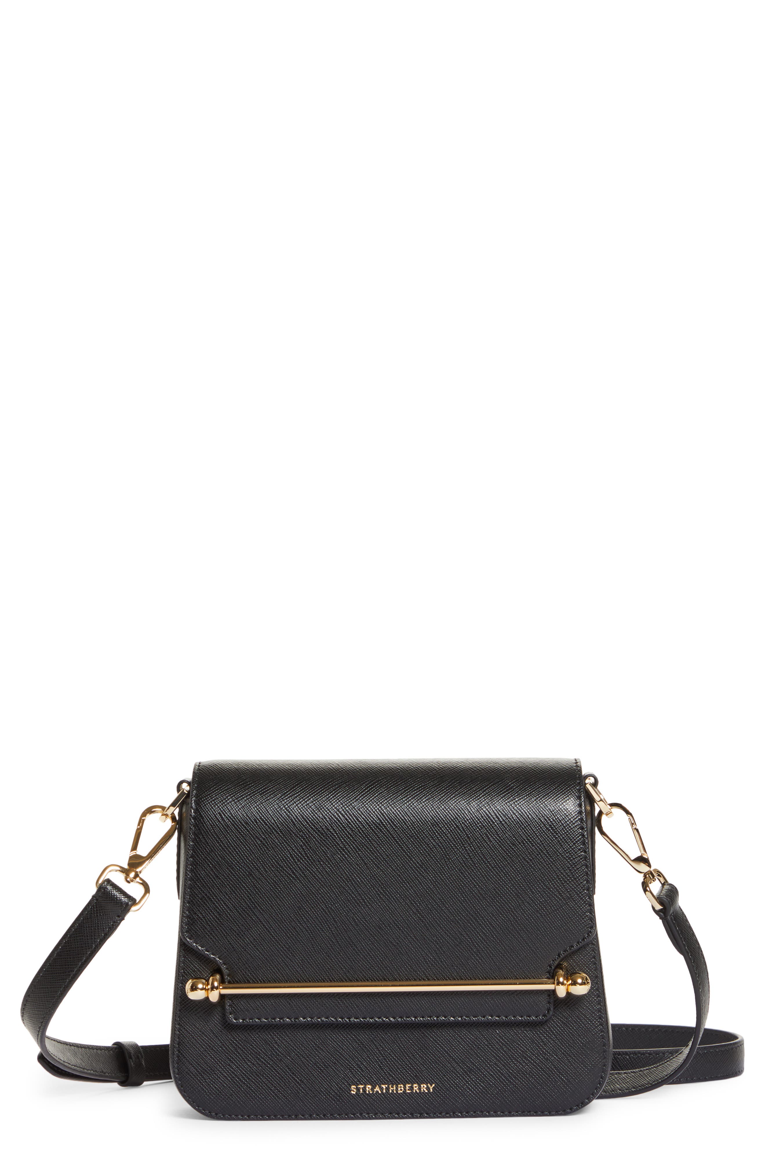 Strathberry Mini Ace Leather Crossbody Bag, Main, color, 