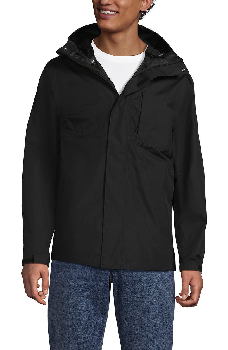 Lands' End Waterproof Raincoat, Main, color, True Black