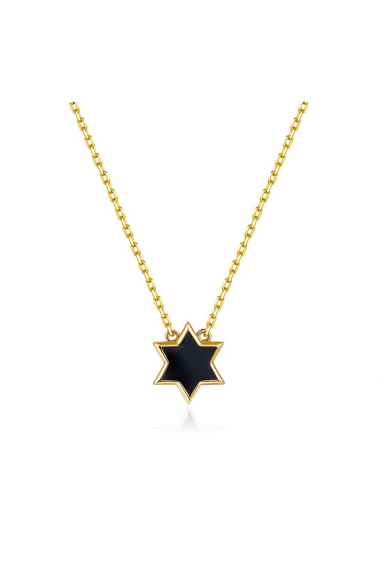 Anna Zuckerman Petit Star of David Necklace, Main, color, Black