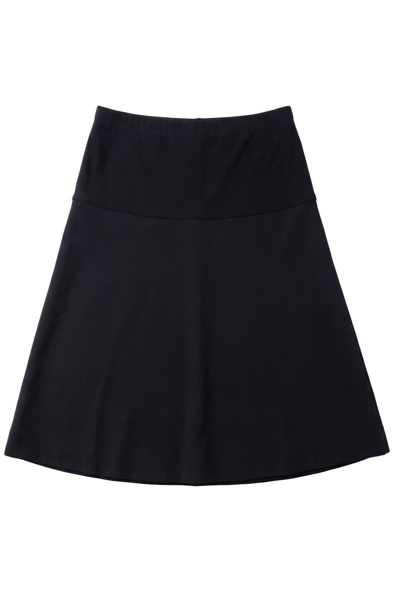 Maternity Stretch Ponte Flared Waistband Skirt, Main, color, Black