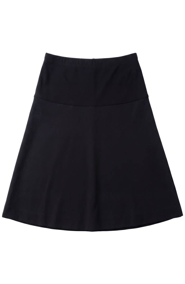 Touche Eclat Maternity Stretch Ponte Flared Waistband Skirt, Main, color, Black