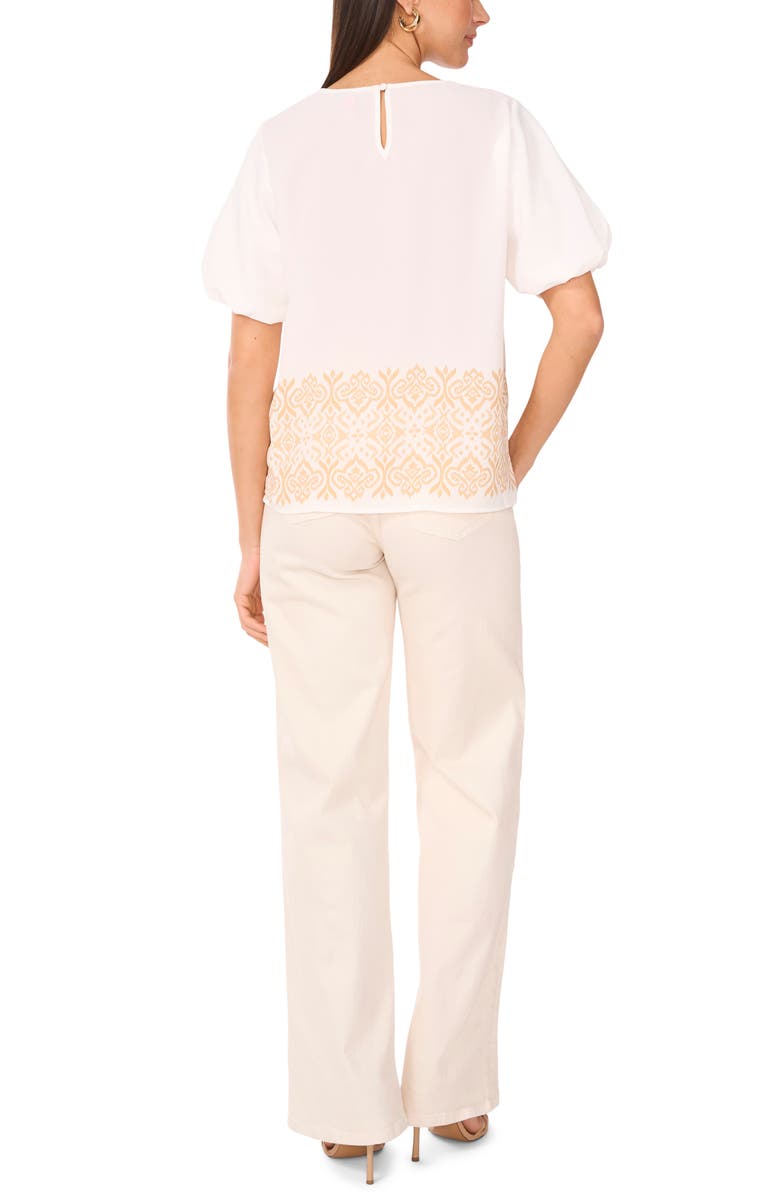 Vince Camuto Embroidered Puff Sleeve Top, Alternate, color, Natural Sand
