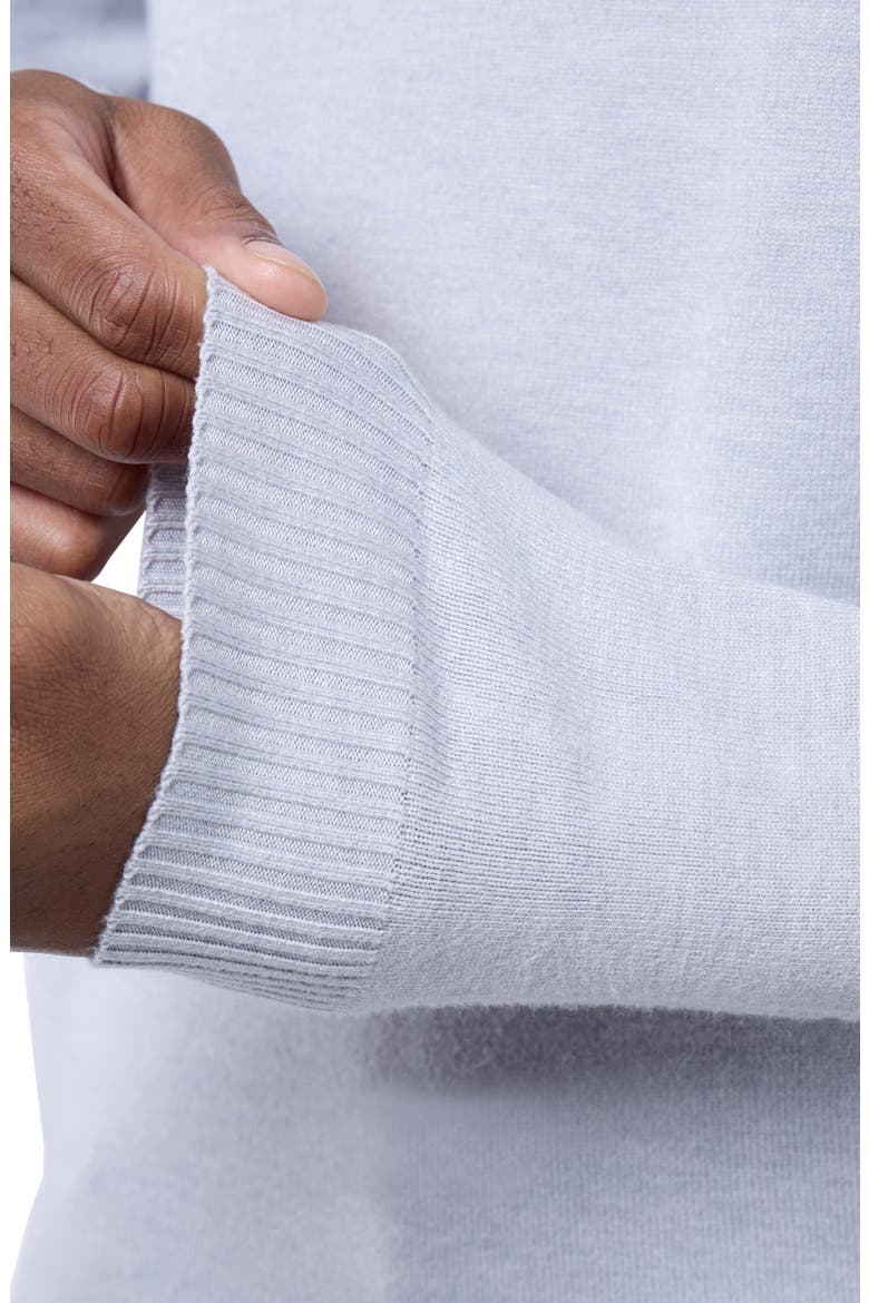 Mock Neck Quarter Zip Sweater, Alternate, color, LIGHT HEATHER GREY