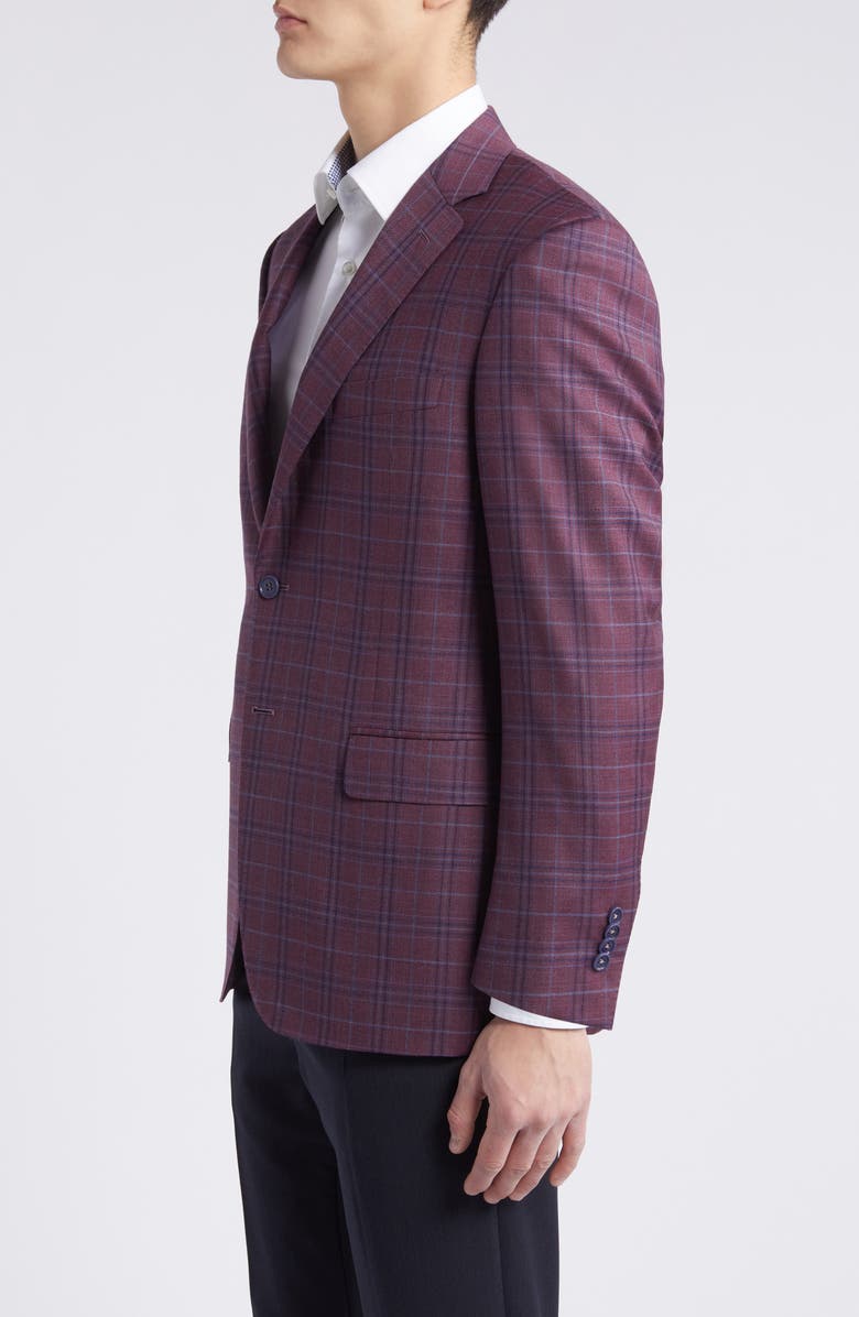 Canali Siena Regular Fit Plaid Wool Sport Coat, Alternate, color, 