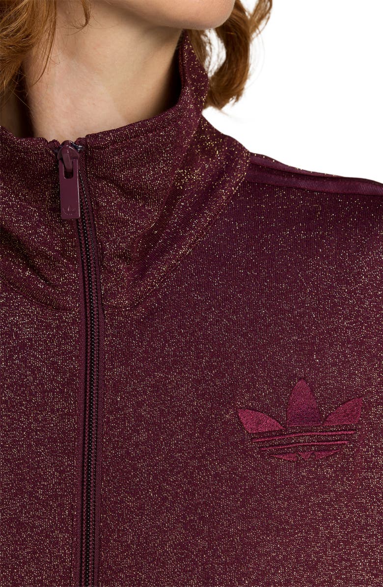 adidas Lurex Firebird Fit Track Jacket, Alternate, color, Medium Red