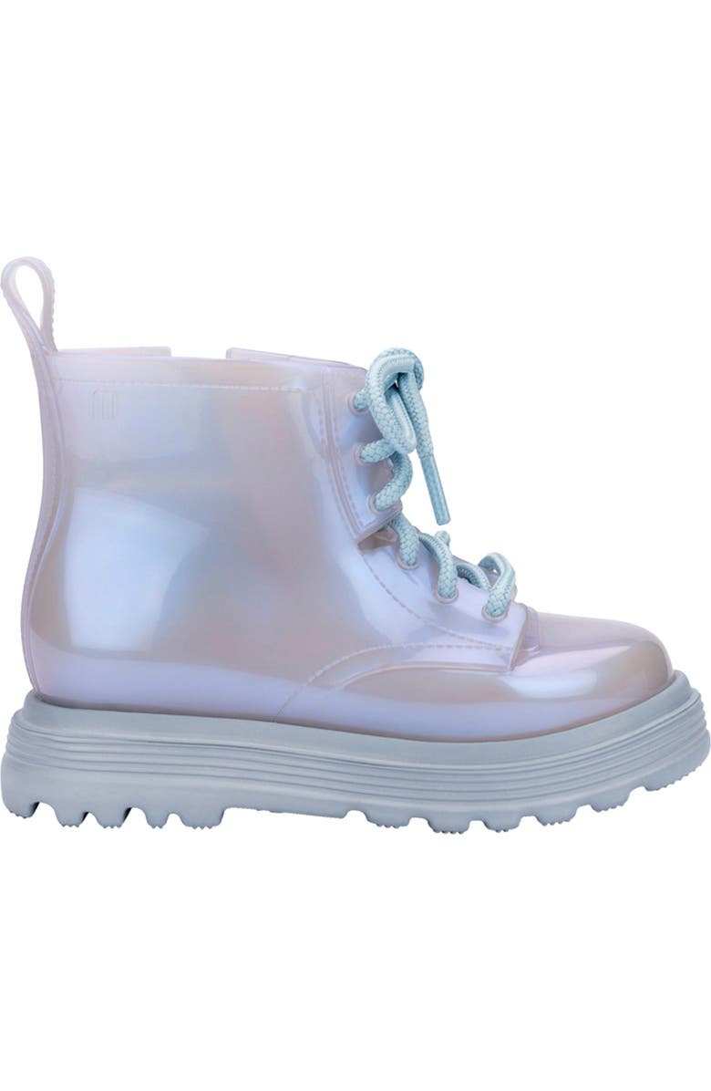 Mini Melissa Kids' Coturno Combat Boot, Alternate, color, Blue/ Pearly Blue