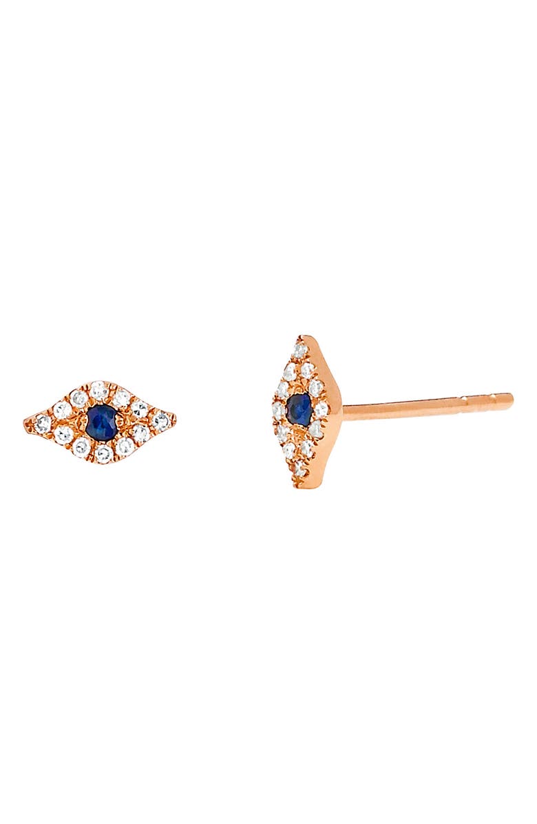 EF Collection Evil Eye Diamond & Sapphire Stud Earrings, Main, color,
