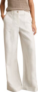 Reiss Ashby Wide Leg Linen Pants