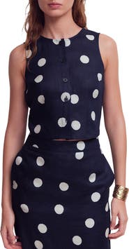 Boden Andrea Linen Sleeveless Button-Up Shirt