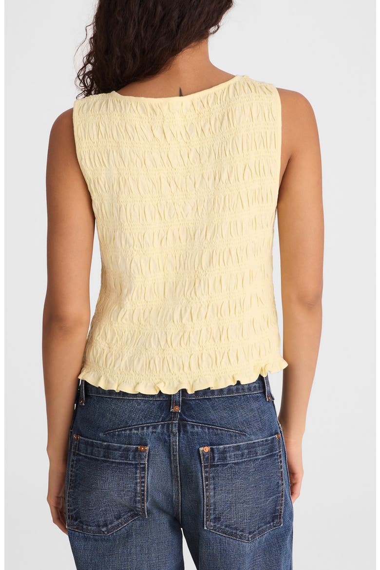 Smocked Tank Top, Alternate, color, SHEER PINEAPPLE
