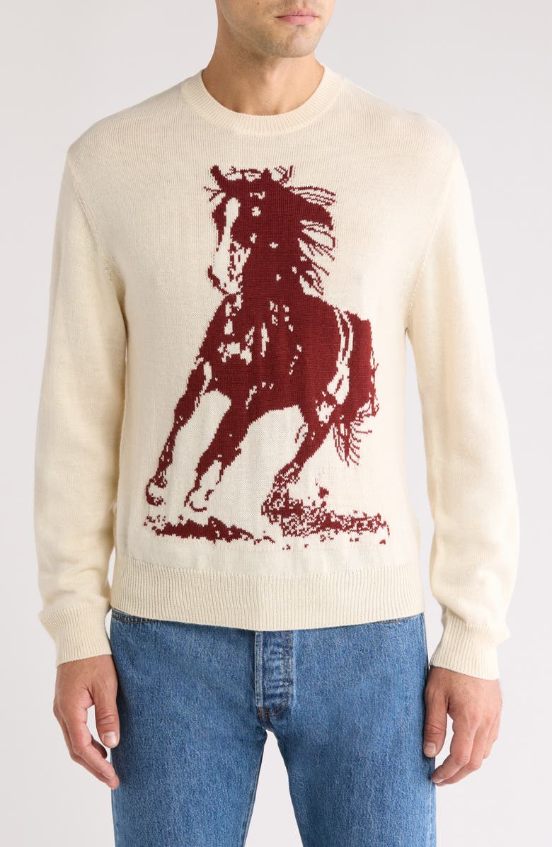 ONE OF THESE DAYS Running Horse Sweater, Main, color,