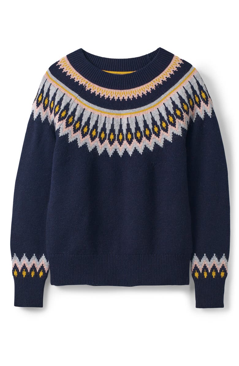 Boden Wool Cotton Alpaca Fair Isle Sweater, Alternate, color, 