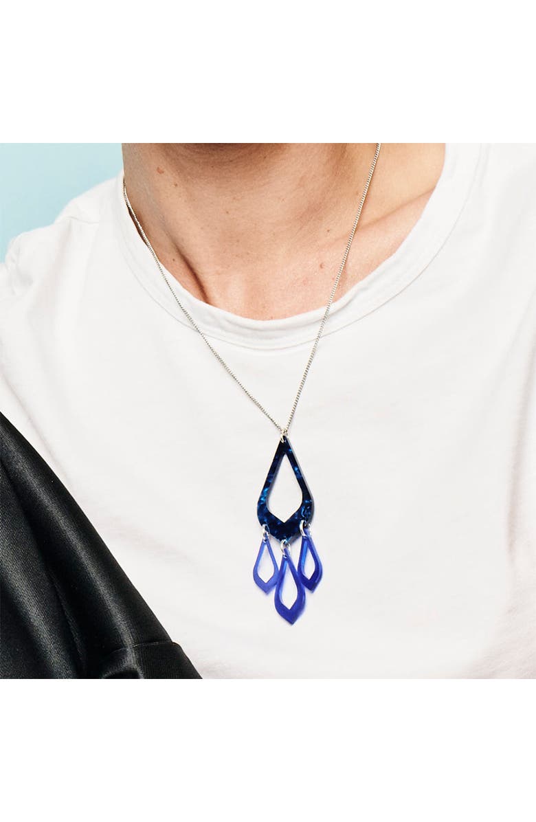 Toolally Feather Drop Pendant - Midnight Blue Swirl & Sapphire, Alternate, color, Midnight Blue Swirl & Sapphire