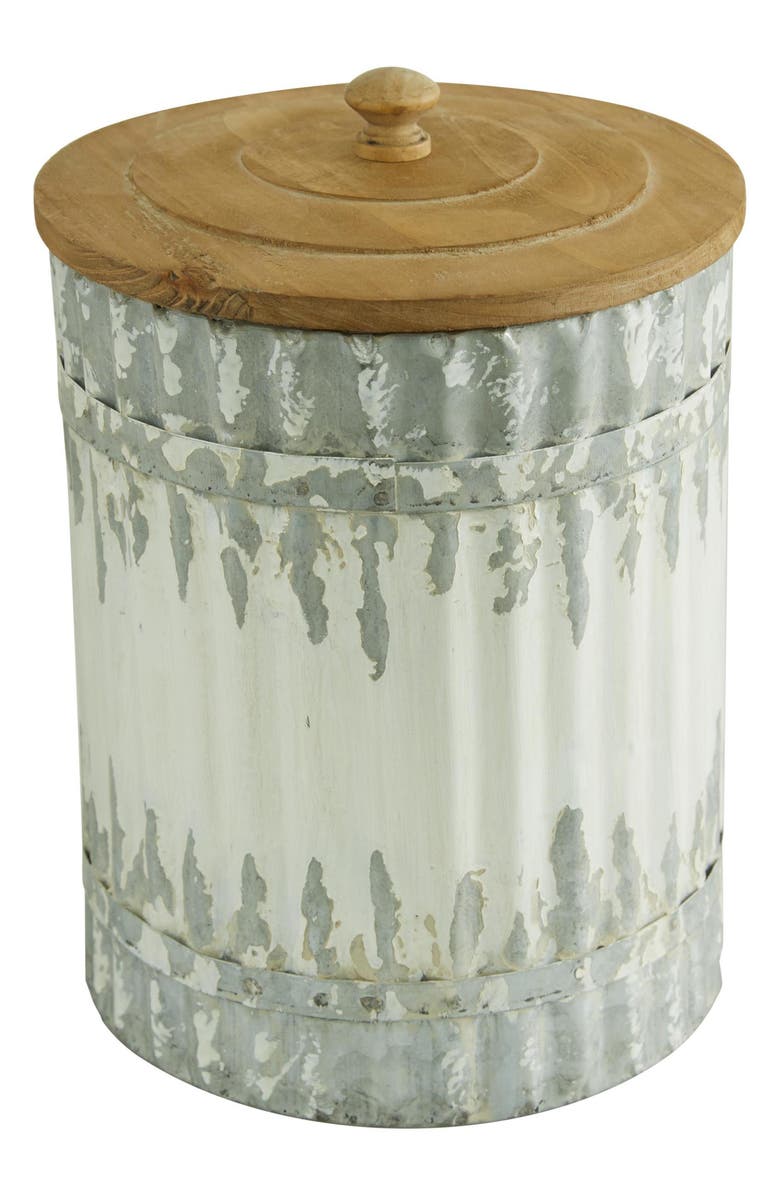 UMA Farmhouse Set of 3 Metal Canisters, Alternate, color, White