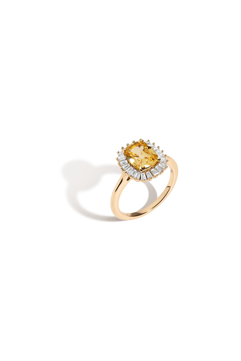 Lab Grown Yellow Canary Alexandra Ring, Alternate, color, Yellow Gold Vermeil
